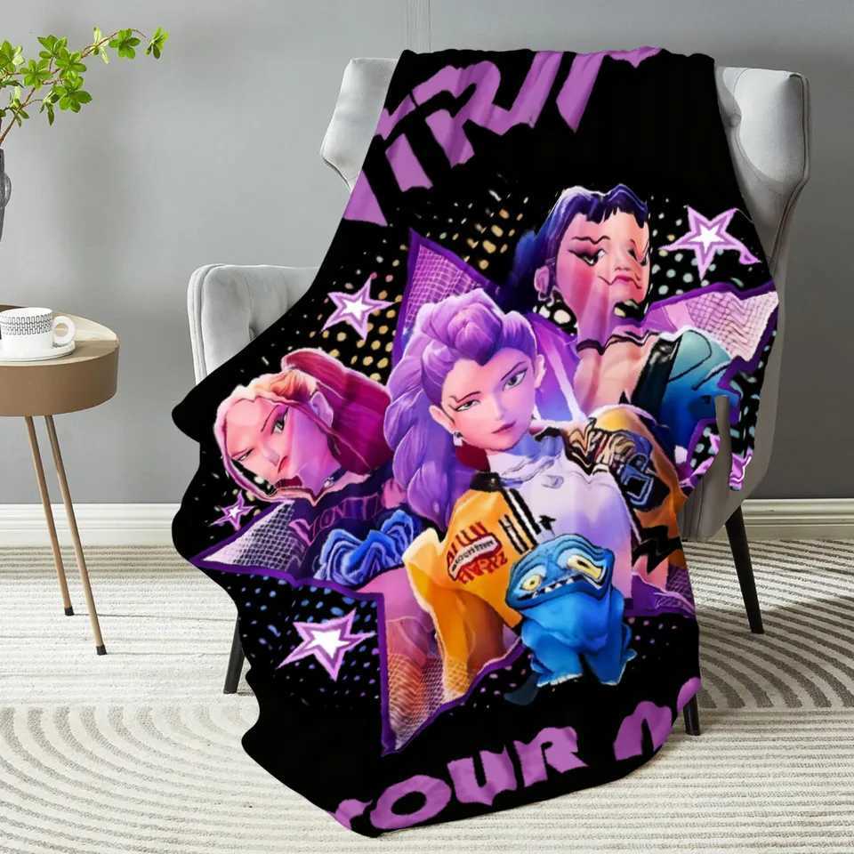 Custom name Demon Hunters K-pop 3D Printed Flannel Blanket Sherpa Fleece Throw Warm Gift for Kids Adults Home Office H251120