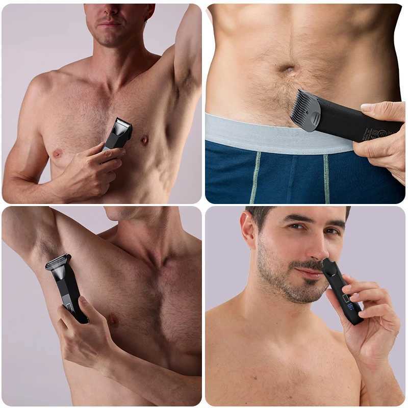 Unicorn Mens New 3-in-1 LCD Digital Body Hair Trimmer Automatic Shaver Powerful Hair Clipper Deep Cleaning Nose Hair TrimmerT251120
