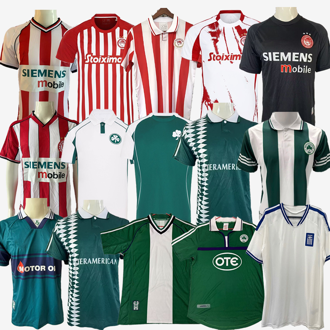 New + retro Greece 2026 Olympiacos soccer jerseys 2004 2005 100 years 25 26 27 kids kit Football Shirts T 2025 Uniform 01 02 03 04 05 95 96 97 98 99 00 01 PANATHINAIKOS 100th