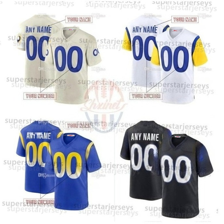 Custom 2025 Rivalries jersey 9 Matthew Stafford Kyren Williams Aaron Donald Puka Nacua avante Adams Christian Rozeboom Jaylen McCollough Stetson Bennett IV33