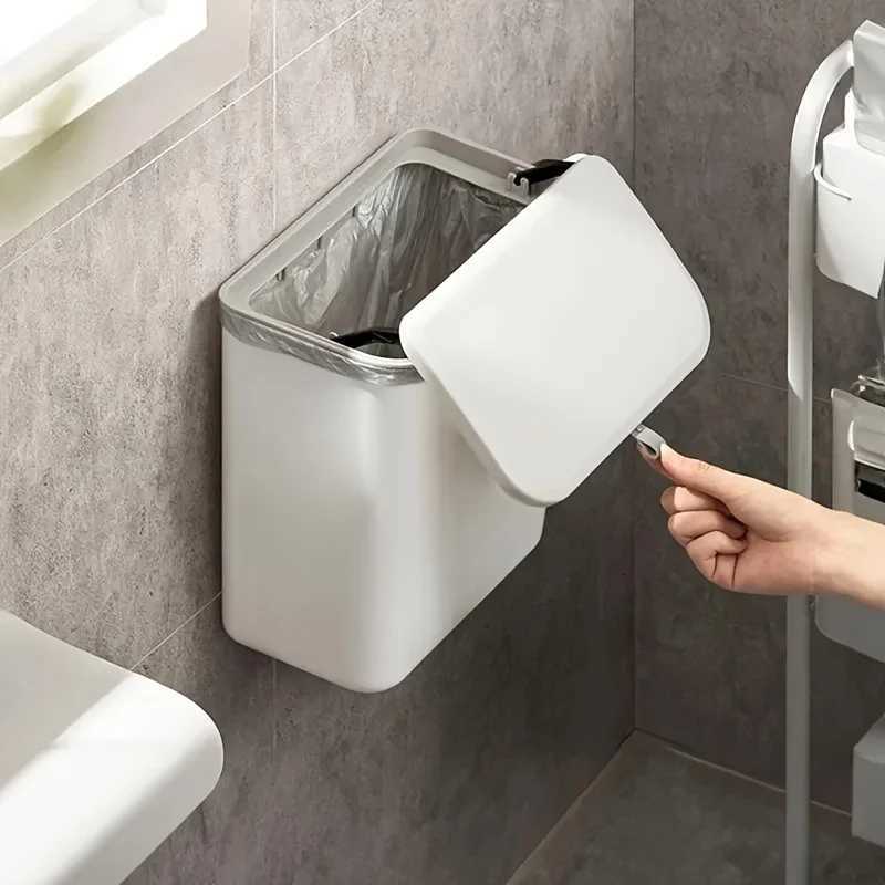 This Is A High-end Household Trash Can for The Bathroom Kitchen and Living Room with A Seamless Flip Lid and Wall-mounted Design C251120