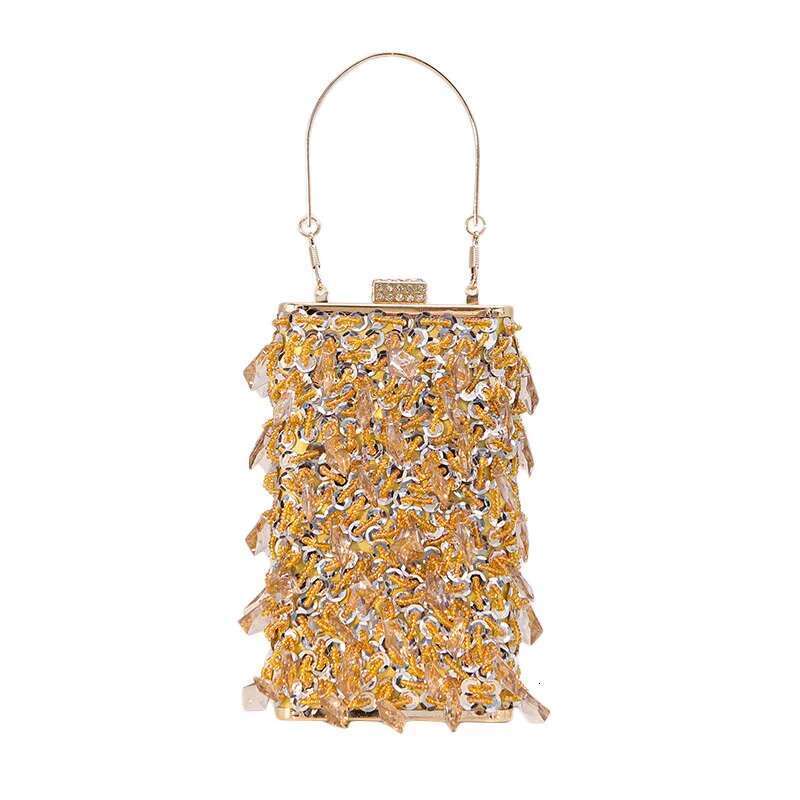 Glass Rhies Party Gold Clutch Purse Evening Designer Women S Handbag Mini Square Tassel Bags Bag