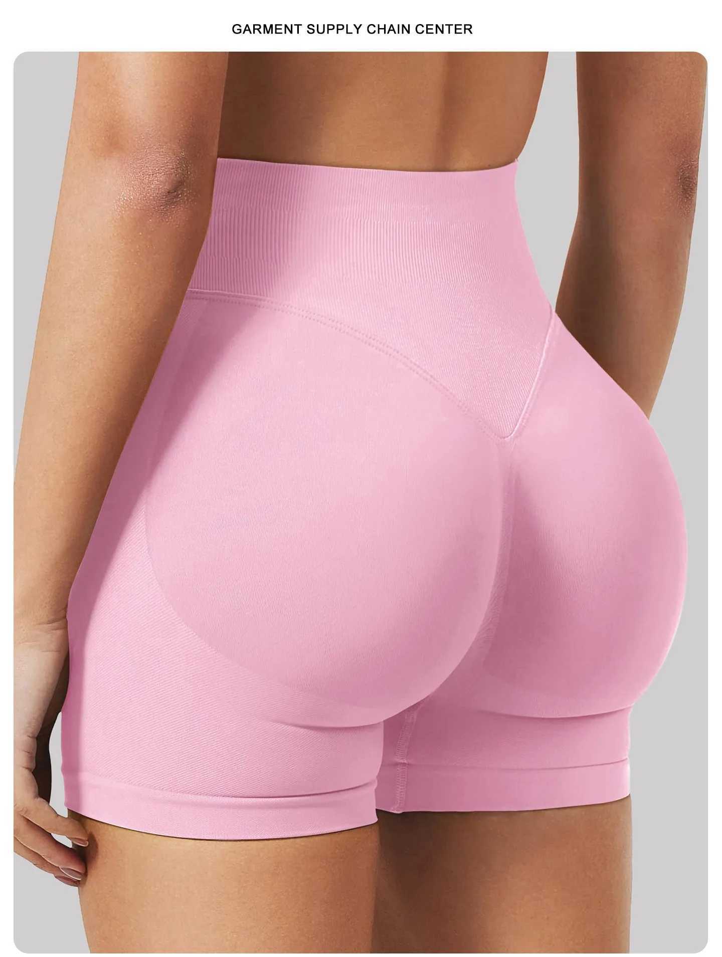Impact seamless shorts 4.5 inch ribbed yoga shorts womens flexible pleated Bum gym shorts running short hip lifting exercise pantsXJ250417