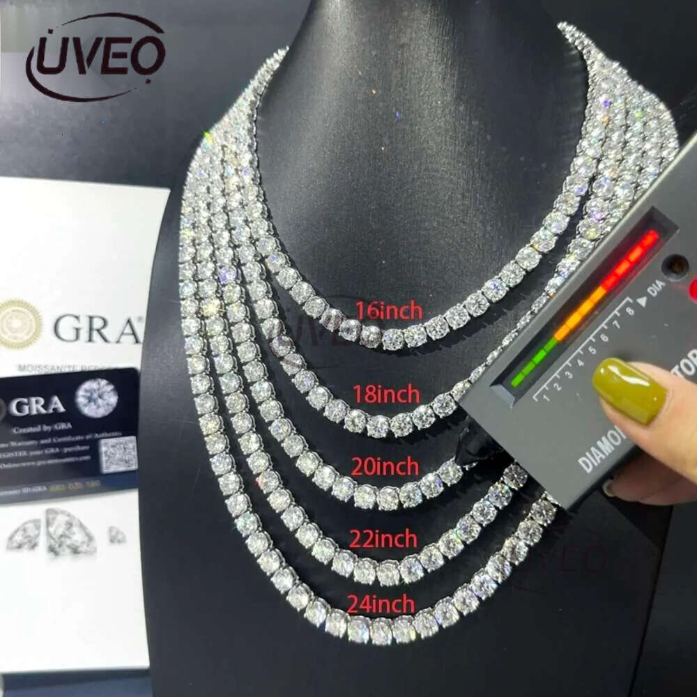 Cheapest Price Hip Hop Sier Gra VVS Moissanite Dia Tennis chain 3MM 4MM 5MM Necklace Bracelet Men Women Hiphop Jewelry Free delivery