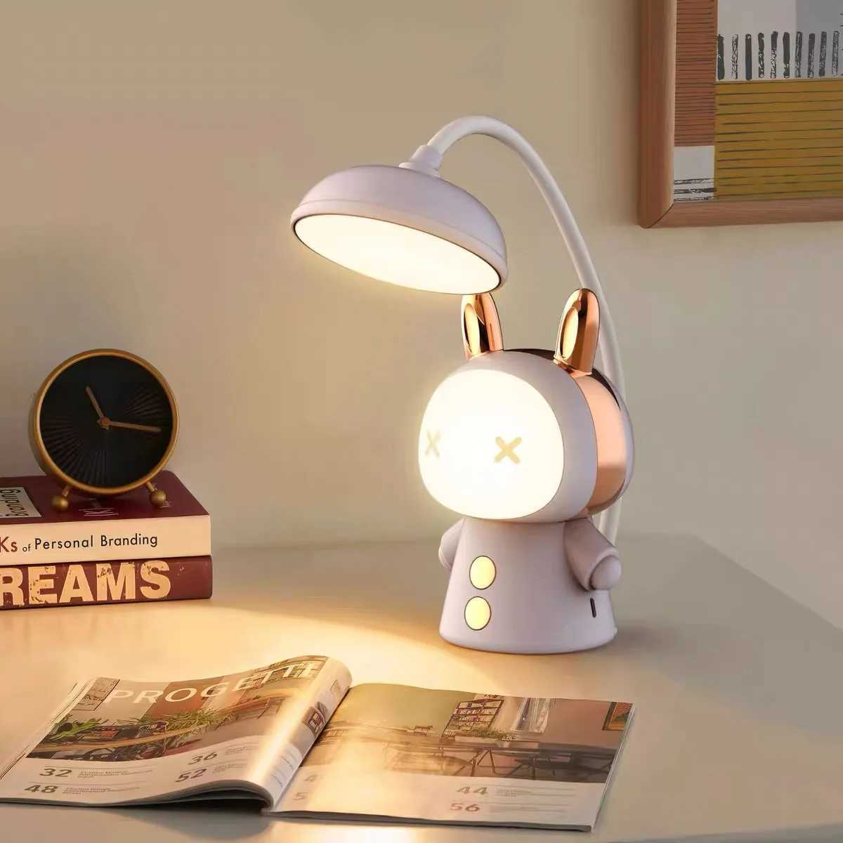 Portable Cute Desk Lamp Usb Rechargeable Dimmable Study Table Lamp Bedside Led Night Light for Reading Work Kids Birthday Gift M251120