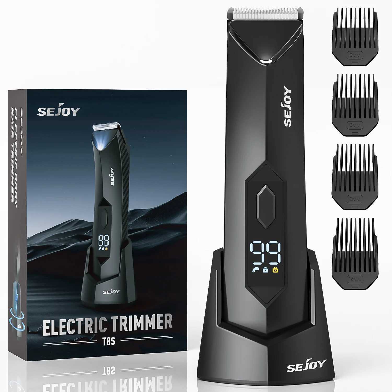 Sejoy T8S Electric Groin Hair Trimmer for MenRechargeable Body Groomer Pubic Waterproof Body Hair ClippersT251120