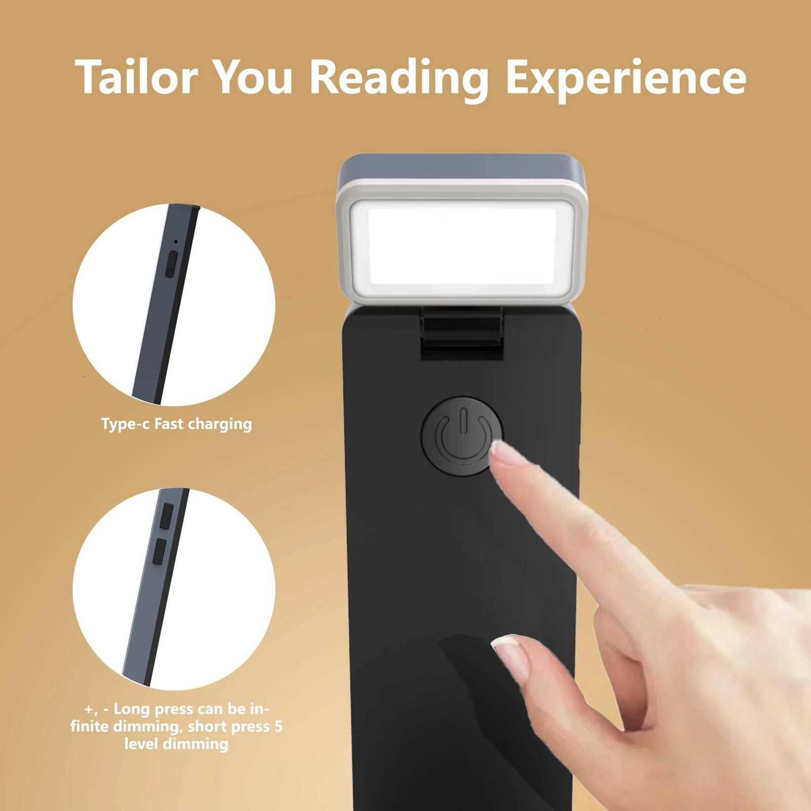 Mini Portable Reading book light charging clip with versatile reading and learning light clip eye protection Rechargeable Lamp M251120