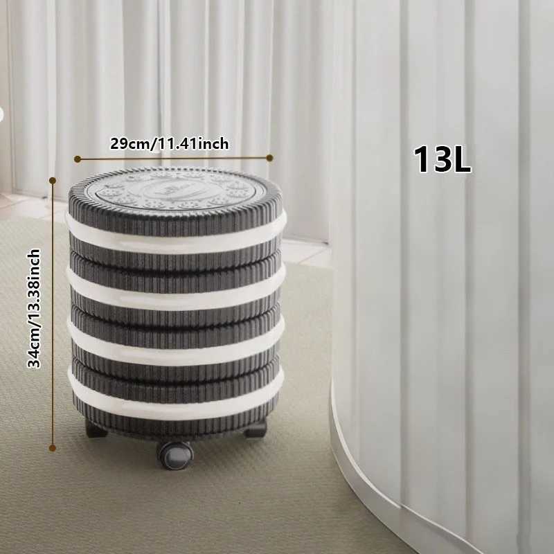 Large Capacity Flip-Top Trash Can Stylish Oreo Design Storage Bin for Living Room Kitchen Bedroom Office Dual Bucket System C251120
