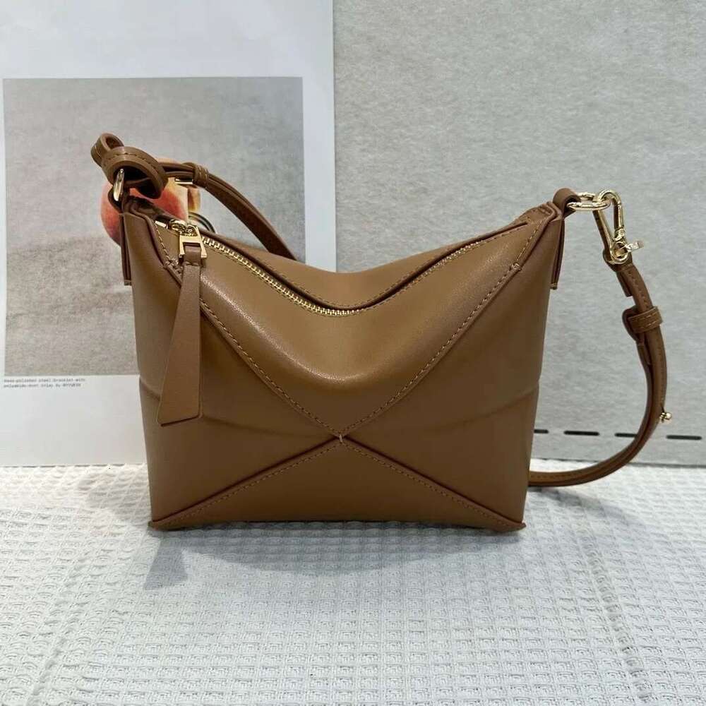 New Style Geometric Hobo Soft Genuine Leather Puzzle Foldable Underarm Single Shoulder Bag For Women Fashionable Origin