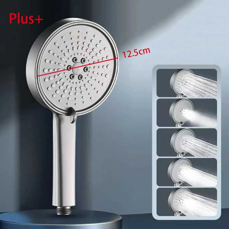 5 Modes Shower Head Showerhead Set Large Round High Pressure Portable Save Rain Artichoke Bathroom Faucet Accessories Set ToiletM251120