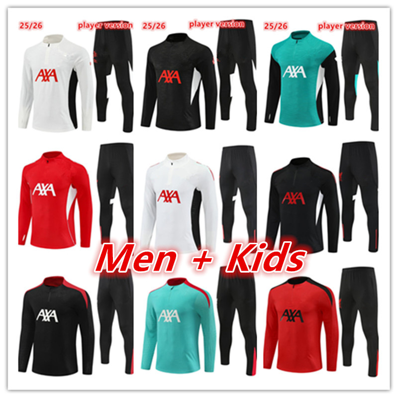LIV The RedsMohamed Salah Darwin Nunez 25 26 LFC long-sleeved Soccer tracksuit Men soccer jerseys kids football tracksuit training suit survetement chandal sets