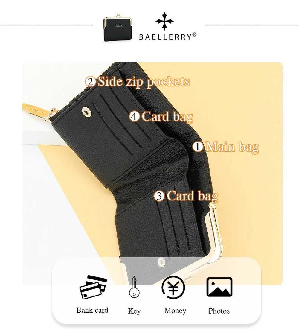 Womens PU Leather Short Wallet Lychee Grain Card Holder Non-RFID Slim DesignW251120