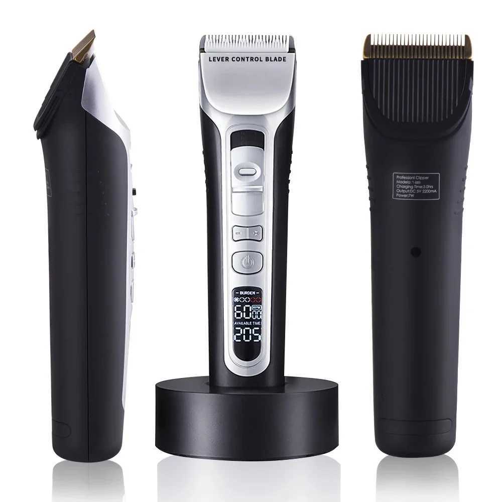Hair Trimmer Rechargeable Electric Hair Clipper Ceramic Blade LCD Display Salon Men Hair Cutting MachineT251120