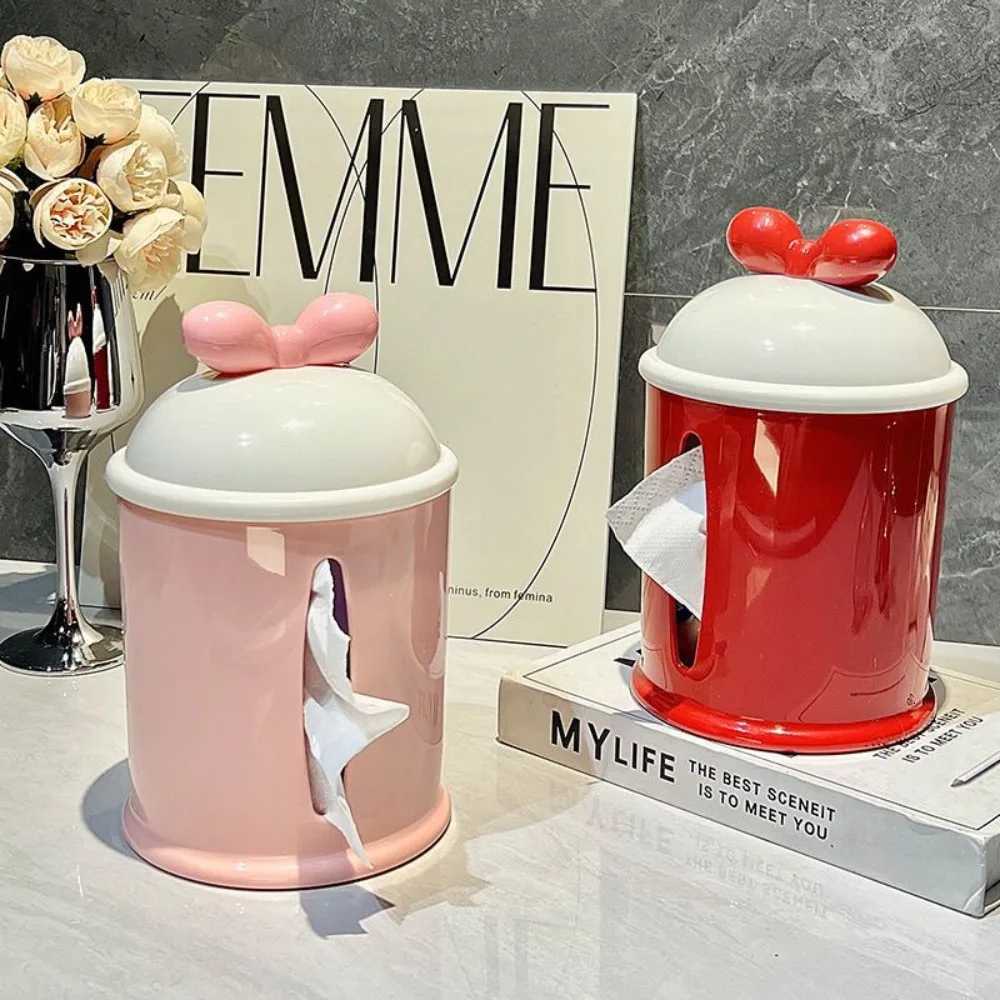 High Quty Cute Bow Tie Tissue Box Cover Coffee Table Ornaments Ceramic Tissue Holder Home Decor Creative Napkin Home C251120