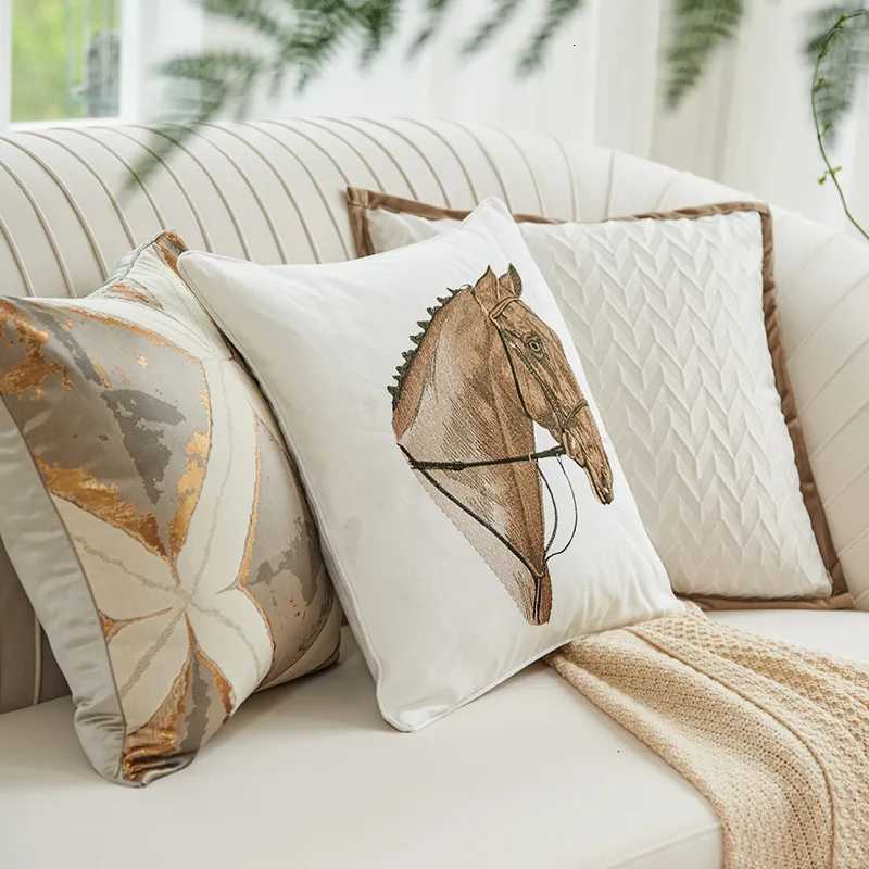 Pillow Case Ivory Cushion Cover Cases 45x45 Geometric High Precision Jaquard for Home Decoration Sofa Luxury Covers Decorative C251120