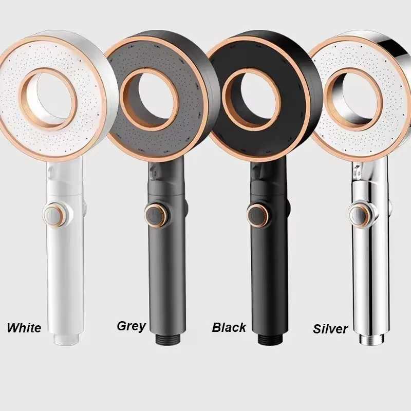 New Massage Spa Pressurized Shower Head 3 Mode High Pressure Water Saving One-Key Stop Handheld Showerhead Bathroom AccessoriesM251120