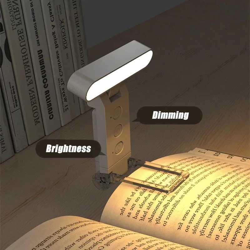 LED Reading Book Lamp Portable Book Clip Night Lights Bedroom Eye Protect Charging Dimmable Clip 360 Flip Led Book Lamps M251120
