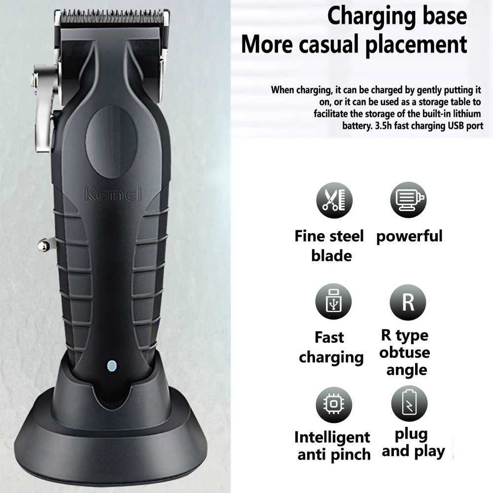 Kemei Professional Hair Clipper For Men Adjustable Cordless Electric Hair Trimmer Rechargeable Hair Cutting Machine LithiumT251120