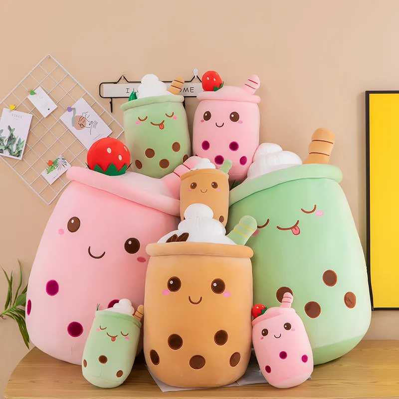 Bubble Tea Boba Plushie Kawaii Room Decor Plush Toy Stuffed Ice Cream Food Milk Tea Soft Hug Cushion Birthday Gift for Kids G251120