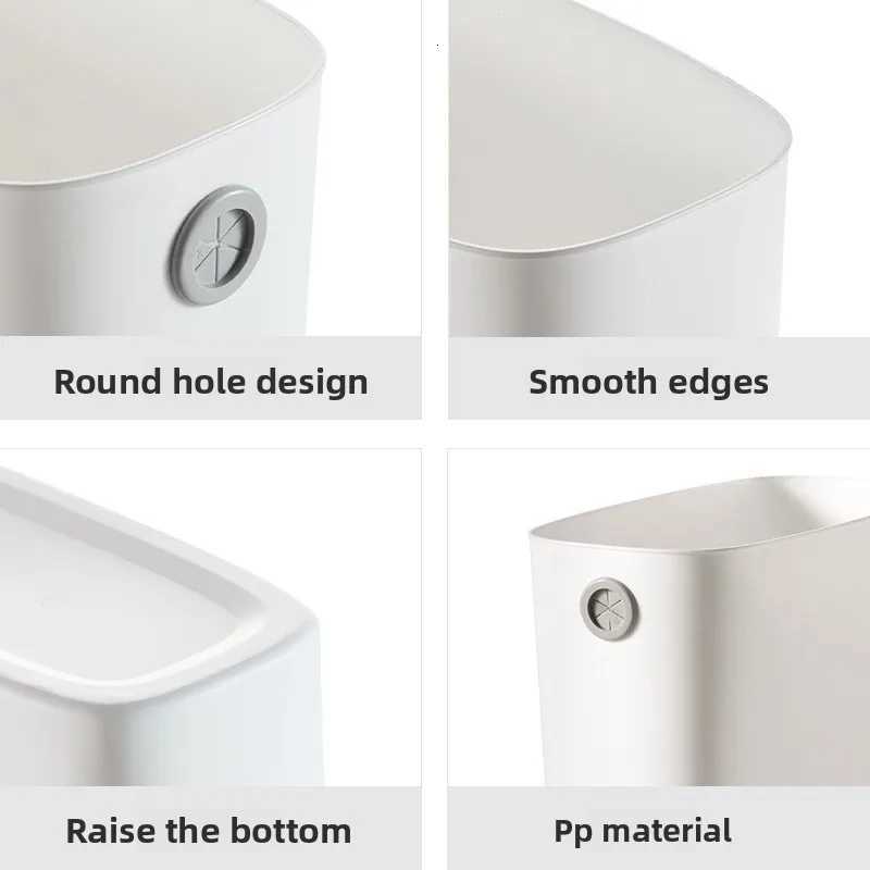 Pressure-Free Trash Can for Home Use in Living Room Bathroom Kitchen Lidless Toilet Special Gap Trash Can C251120