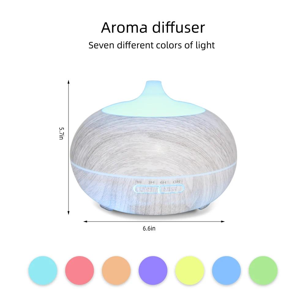 Relaxing Aromatherapy Diffuser for Home Office 550ml, Remote Control, 6 Oils, 7 LED Colors