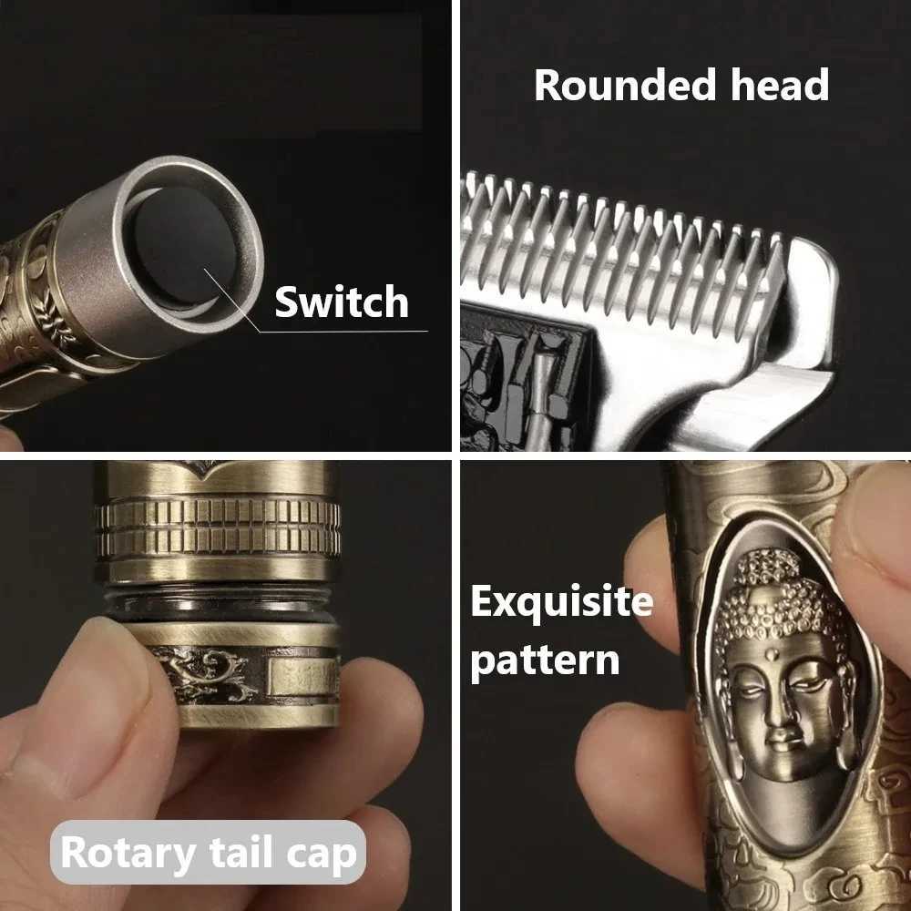 Kemei KM-1974 Professional Hair Clipper Barber Hair Trimmer for Men Retro Buddha Cordless Edge Electric Hair Cutting MachineT251120