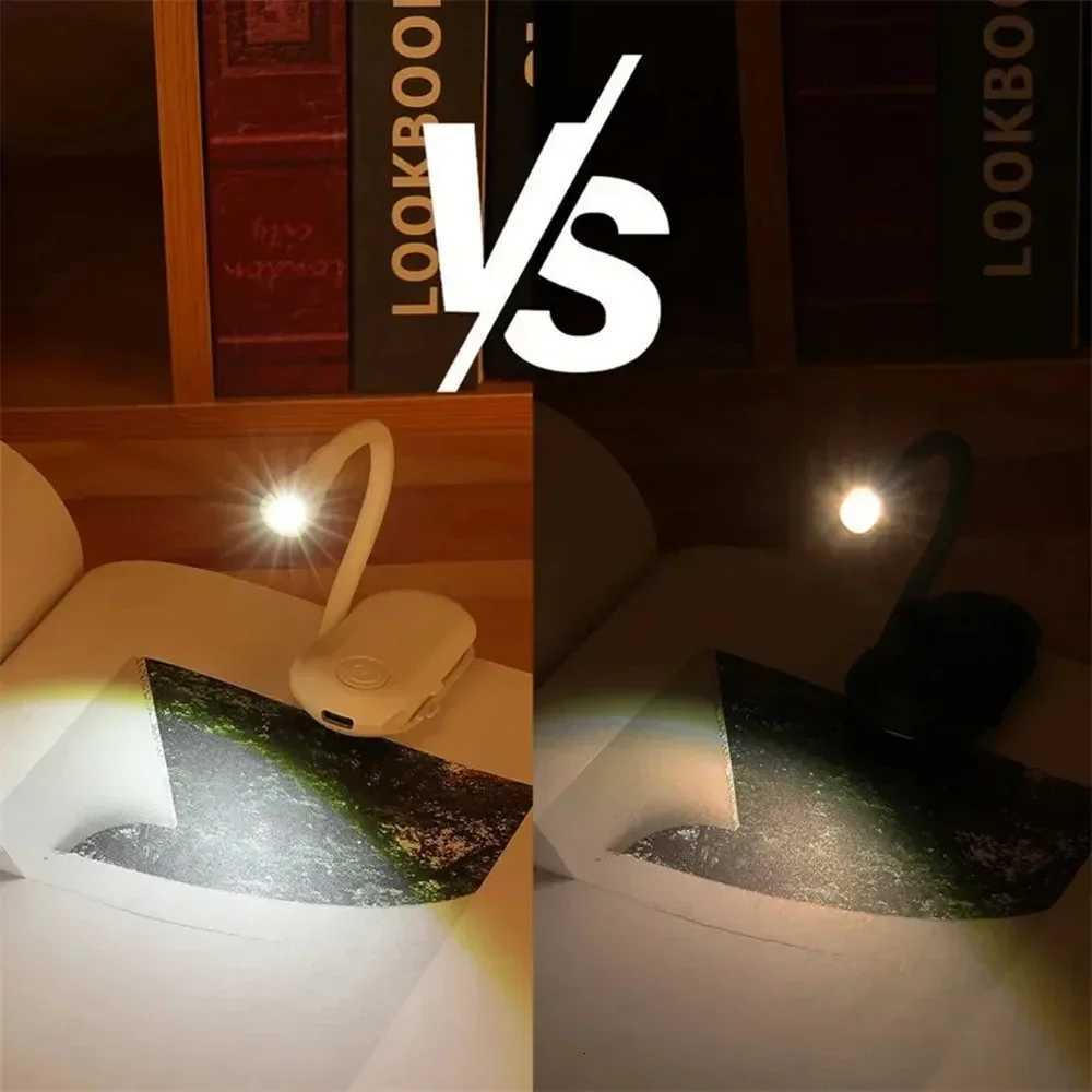 New Mini LED Book Light Eye Protection Adjustable Clip 360 Flip Study Lamp Rechargeable 3 Color for Travel Bedroom Reading M251120