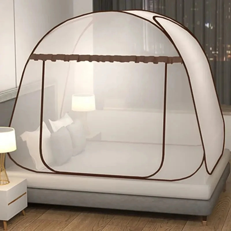 Simple Yurt Mosquito Net Portable Camping Tent Single Double Bed Canopy For Adult Foldable Bunk Mesh Net Breathable Mosquito Net 250415
