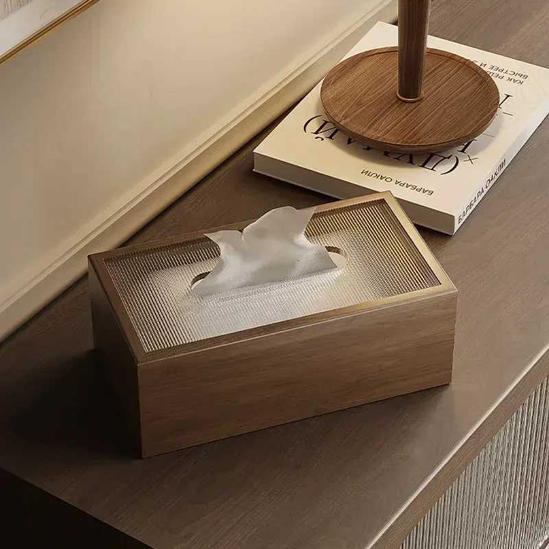 Creative Walnut Wooden Tissue Box Tissue Box Living Room Napkin Dispenser Black Walnut Handmade Wooden TissueBox Decorative Gift C251120