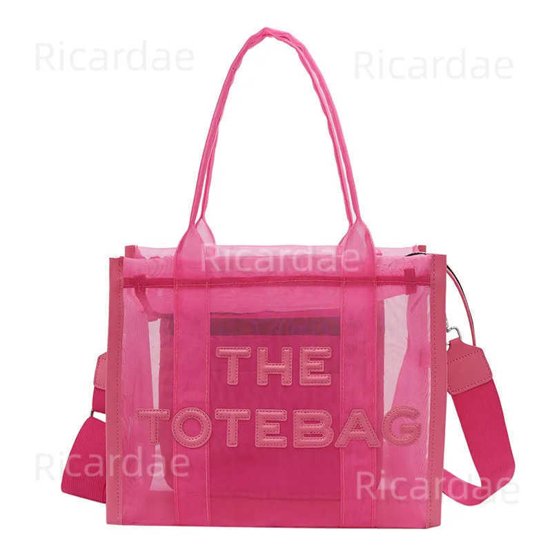 The Tote Bag For Women Designer Luxury Bag Clear Handbags Shopping Pink Transparent Shoulder Messenger Beach Hand Bags Purses T251120