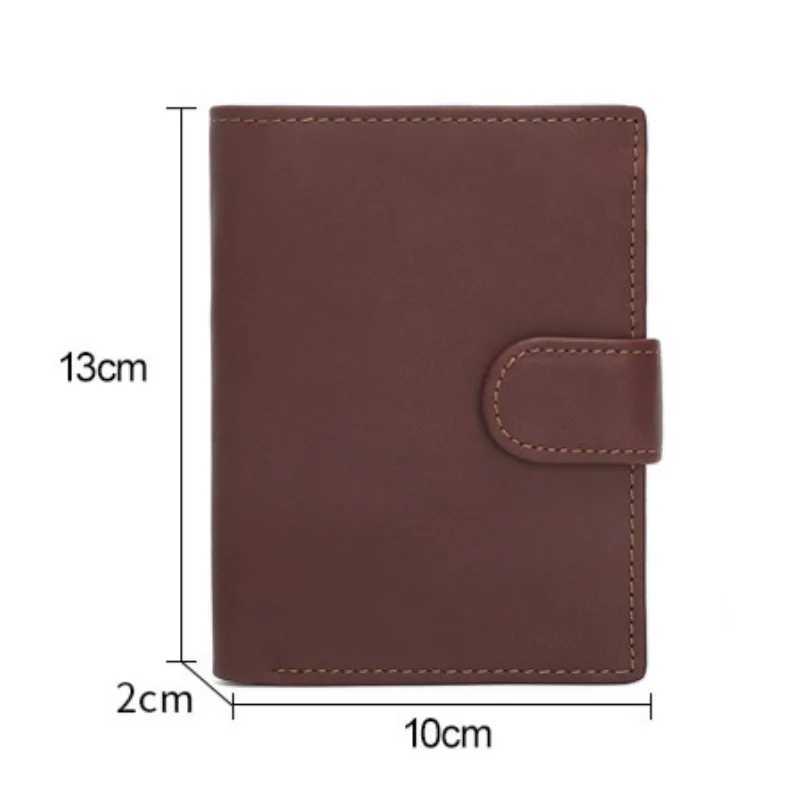 Retro Coin Wallet Genuine Leather Wallet Mens Three-fold Card Bag Short Cowhide Mens Wallet RFID Protection W250419