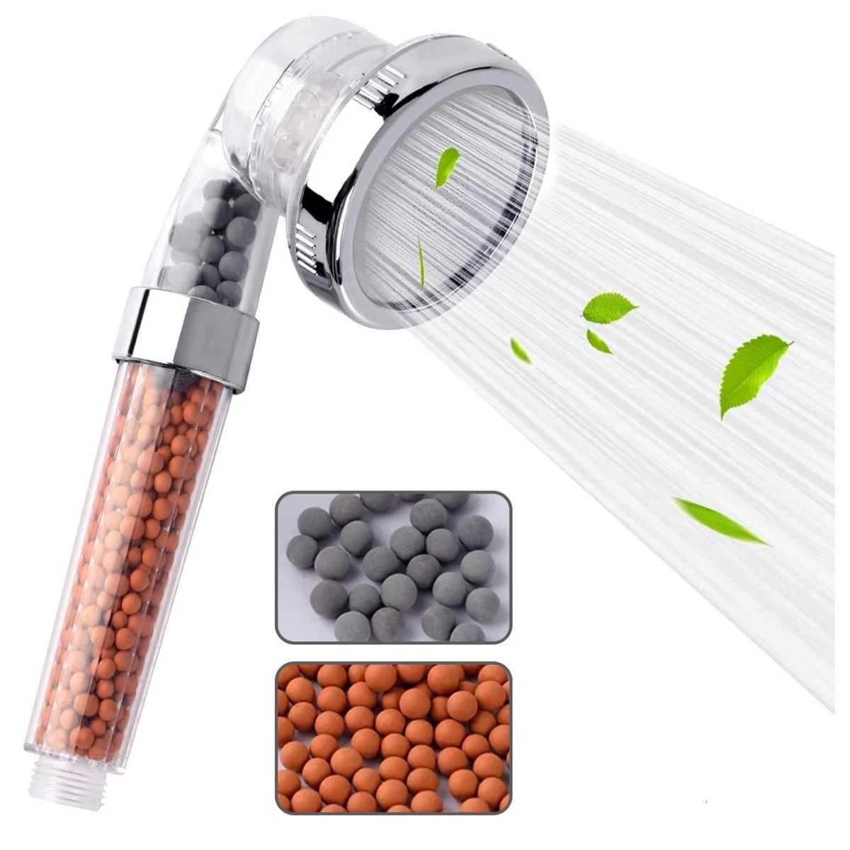 1PC Filtered Shower Head Anti Limestone High-Pressure Water Saving Handheld Clear Showerheads With Filter Beads For BathroomM251120