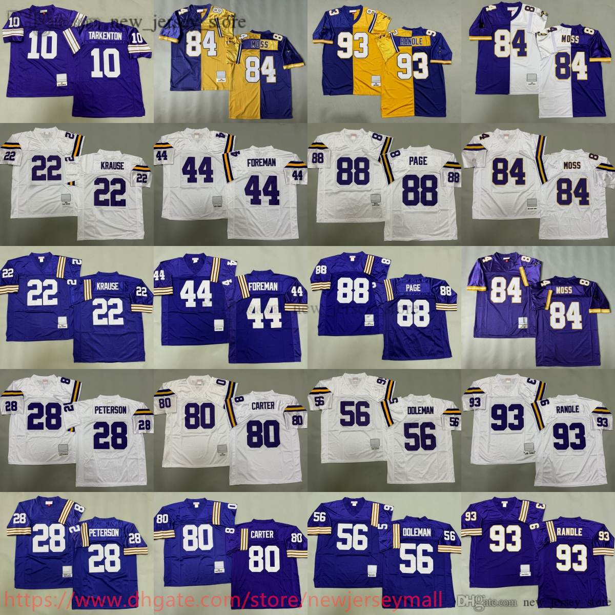 1998 Throwback Football 84 Randy Moss Jersey Classic Retro John Randle Chuck Fo…