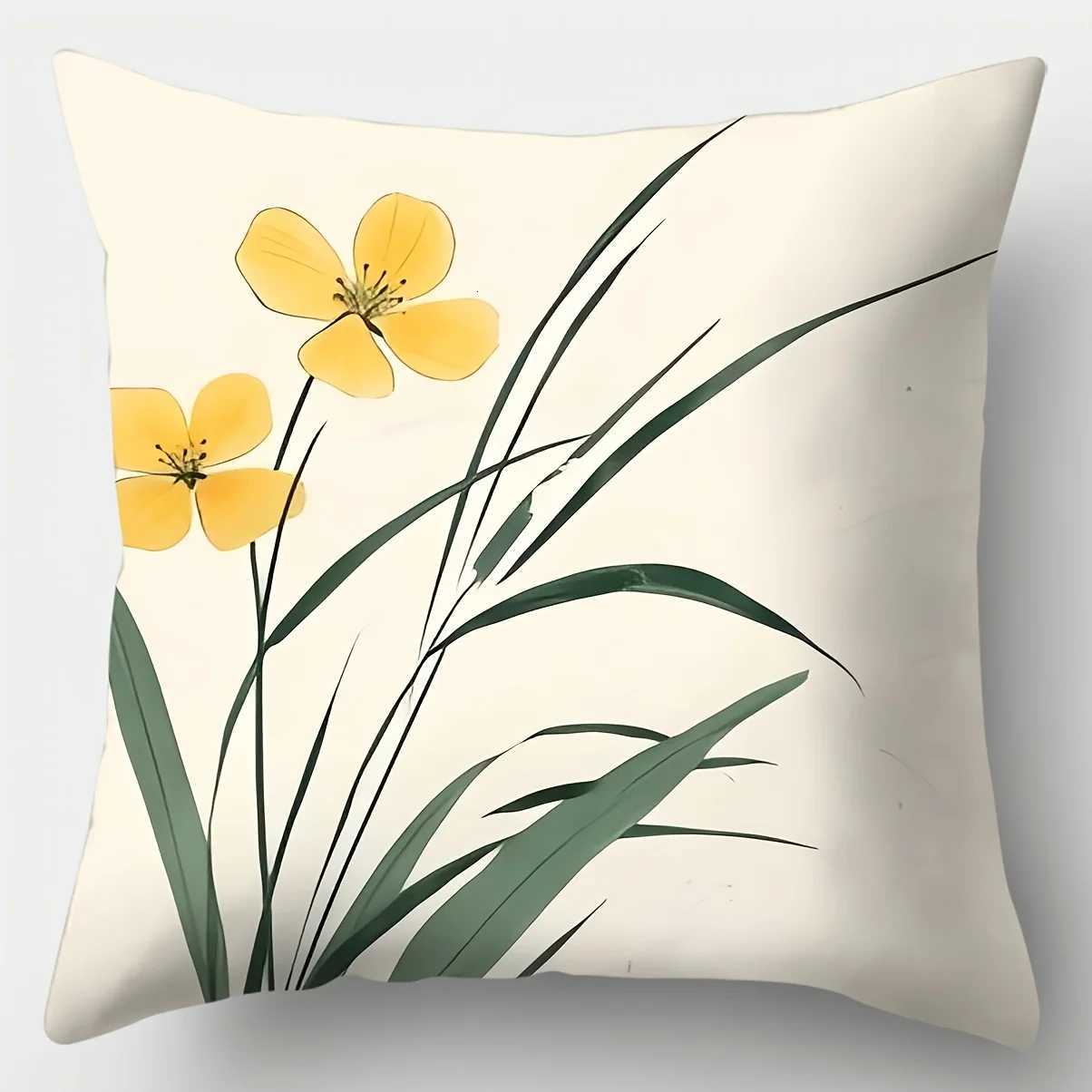 Pillow Case 4pcs set sofa cover modern minimst and elegant blue floral case 177 inches 177 inches single-sided print C251120