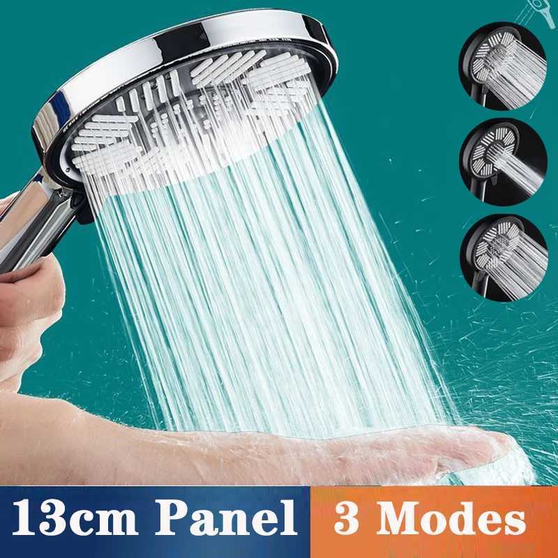 13 CM Big Panel Large Flow Supercharge Shower Head 3 Modes High Pressure Spray Nozzle Eco Rainfall Shower Bathroom AccessoriesM251120