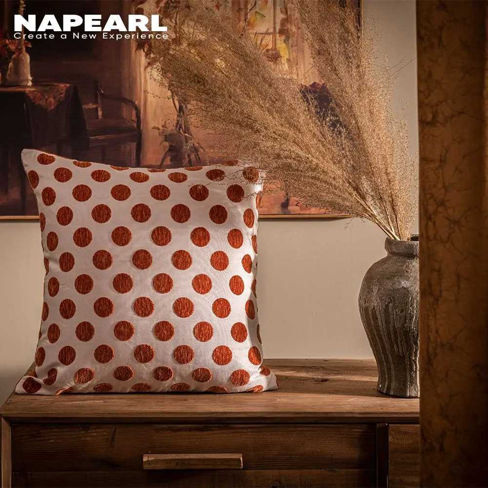 Pillow Case Luxury Throw cases Orange Color Velvet Dots Pattern Sofa Cushion Covers Fashion Decorative Square Cover C251120
