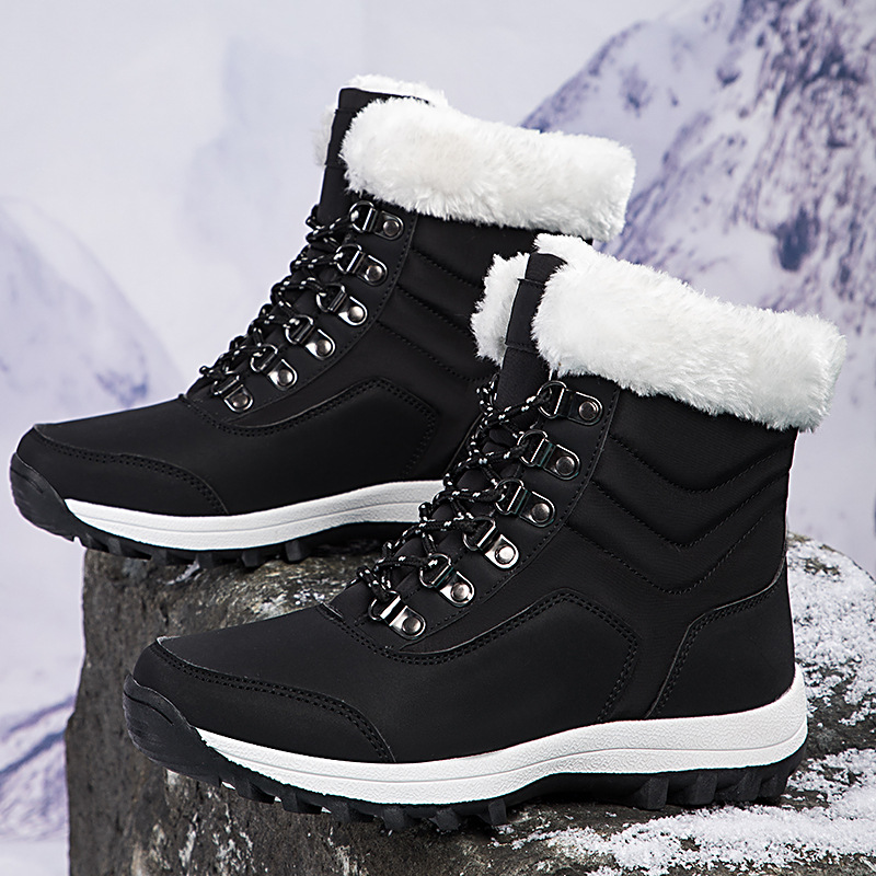 Winter Warm Fleece Lined Short Boots Cotton Shoes Unisex 2026 New Anti Slip Soft Sole Comfortable Puffy Cotton Shoes Men Women Size 36-42