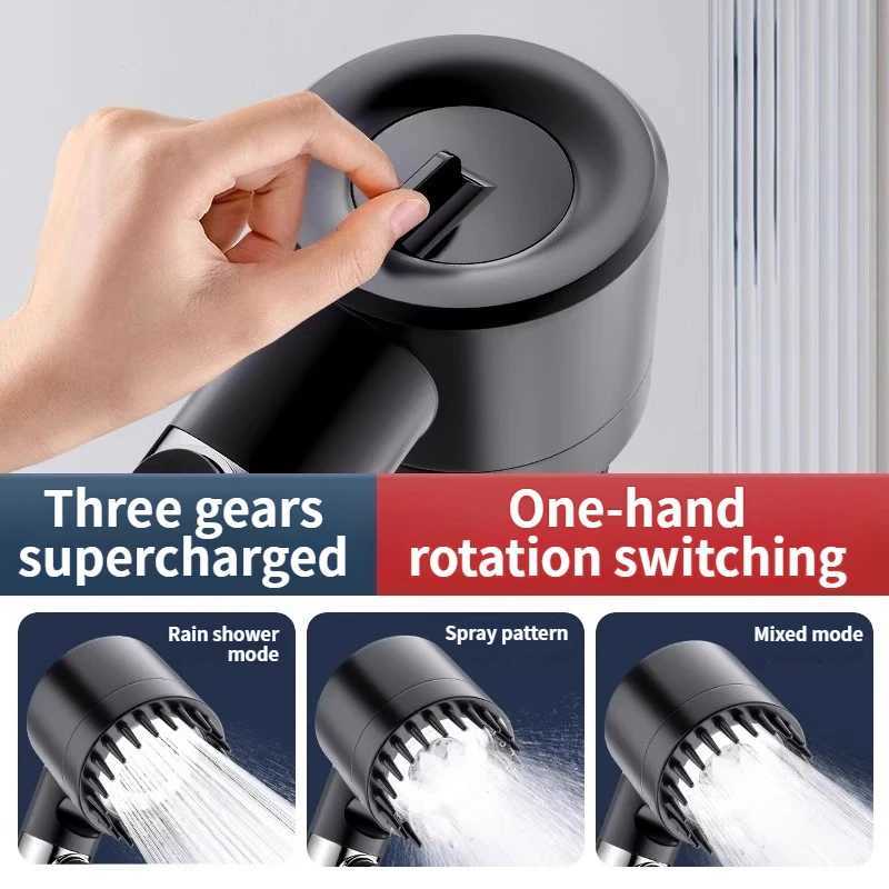 Adjustable Shower Head 3 Mode Rainfall Shower Large Flow Showerhead High Pressure Water Saving Shower Mixer Bathroom AccessorieM251120