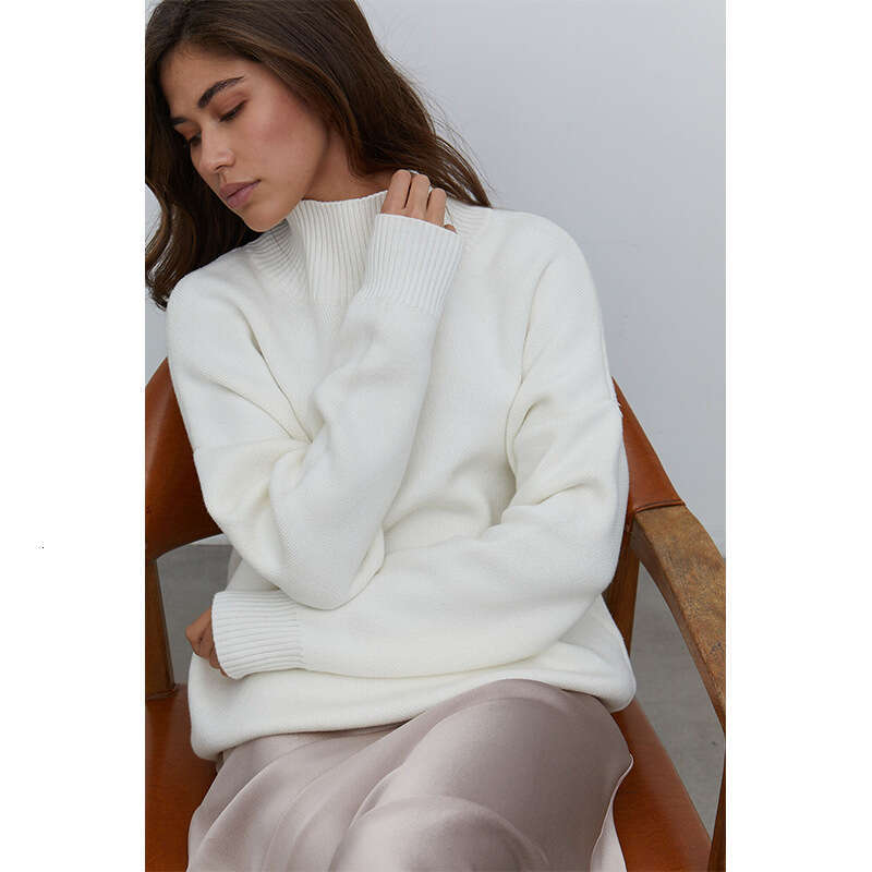 hoodie Half Knitted Autumn Winter Fashion Trend Versatile Loose And Warm Half High Neck Sweater jacket
