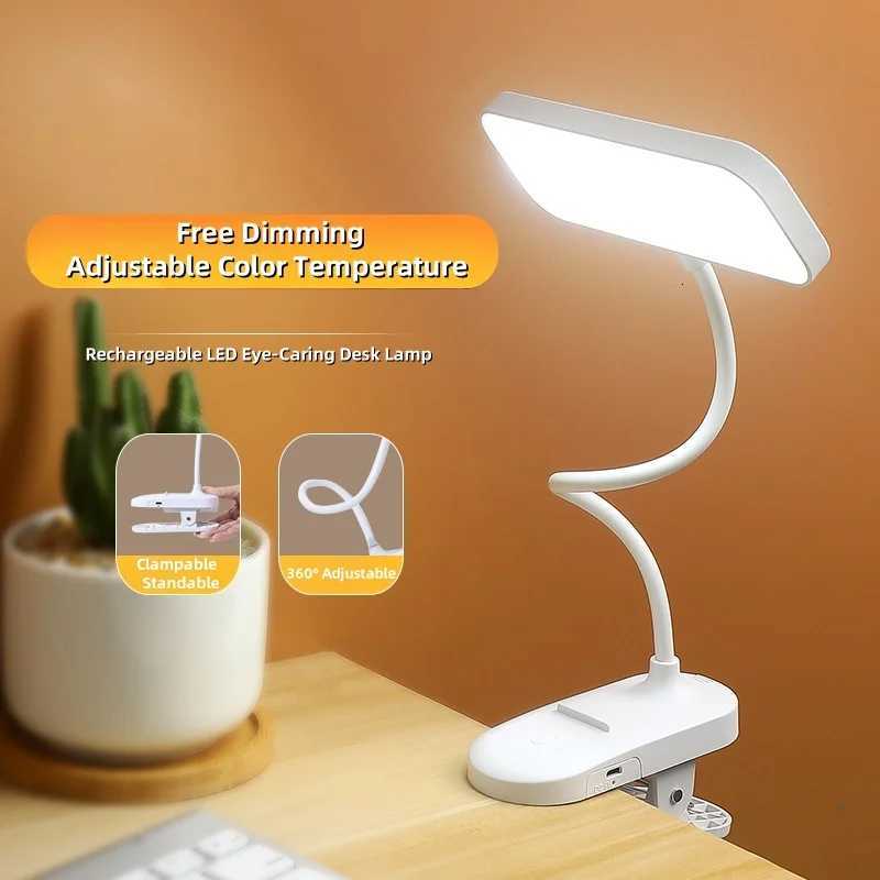 360 Adjustable Clip-on USB Rechargeable Desk Lamp Bedside Night Light for Bedroom Study Reading and Office Work M251120
