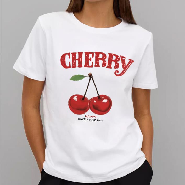 Fashion Women's Graphic Vintage Tees Cherry Bow Letter Print Round Neck T Shirt Casual Summer Short Sleeve Trendy Tops XXXL T-Shirt