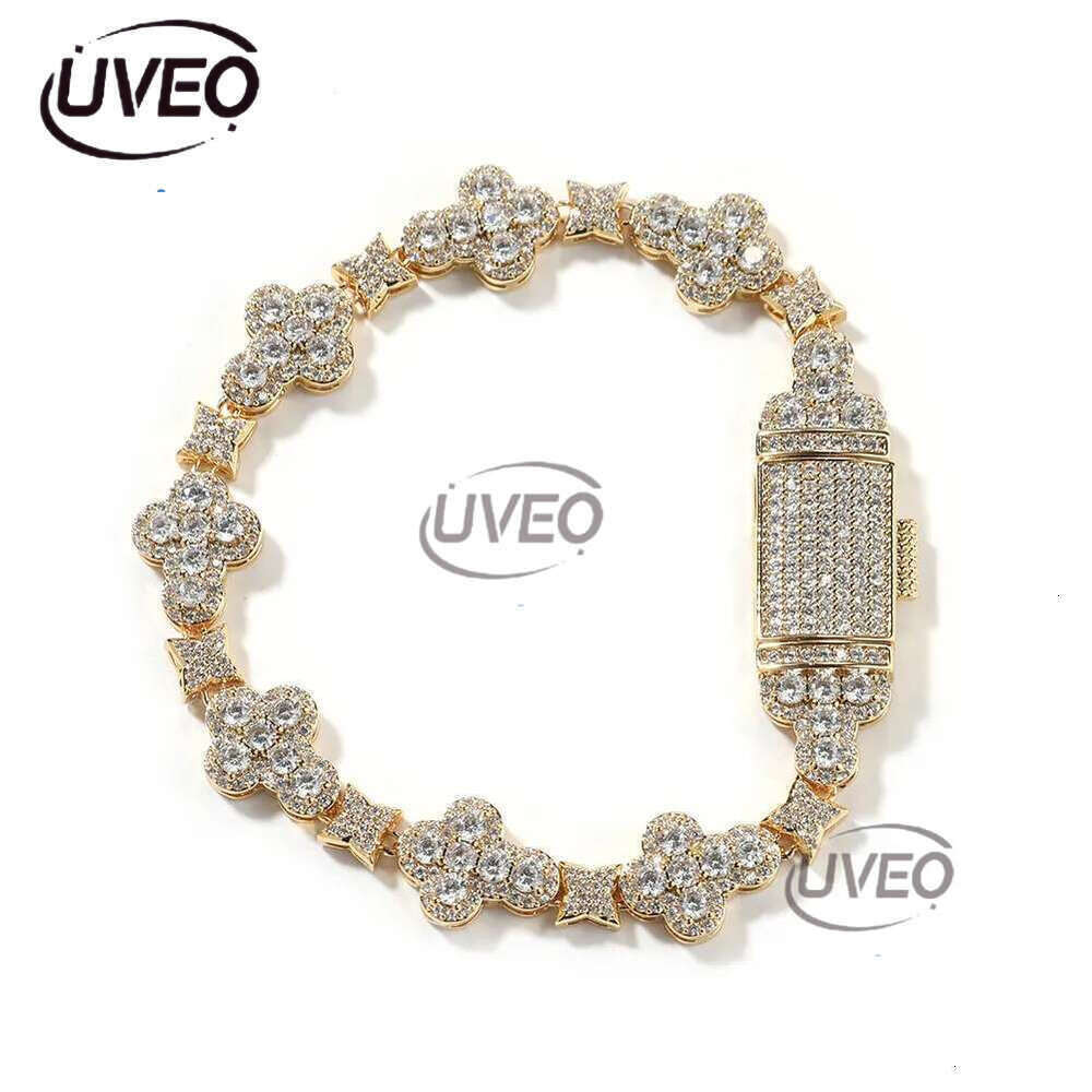 10mm Hip Hop Cross wer k Chain Bracelets 5A CZ Real Gold plated Jewelry