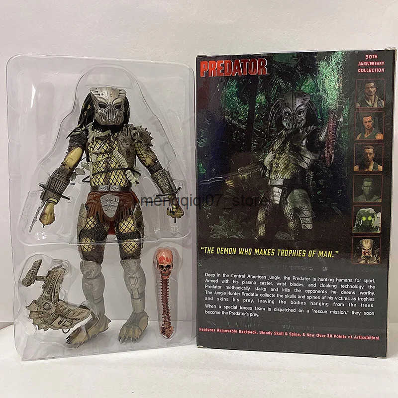 Alien vs Predator Jungle Devil Hunter Masked Action Picture 30th Anniversary Model Toy Desktop Decoration Q250420