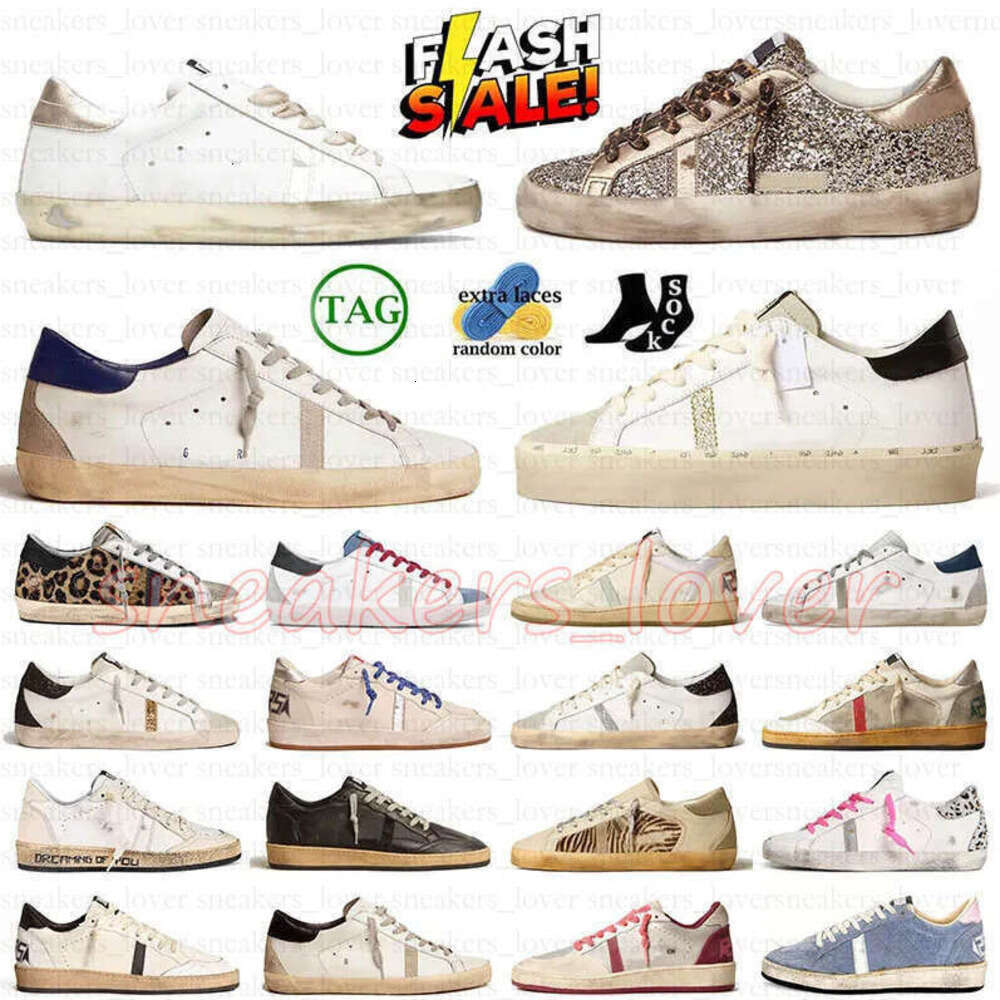 Top Quality Italy Dirty Old Golden Designer Sneakers Slippers Dress Leather Super-star Shoes Black White Pink Big Women Men Ball Star Trainer 26-45