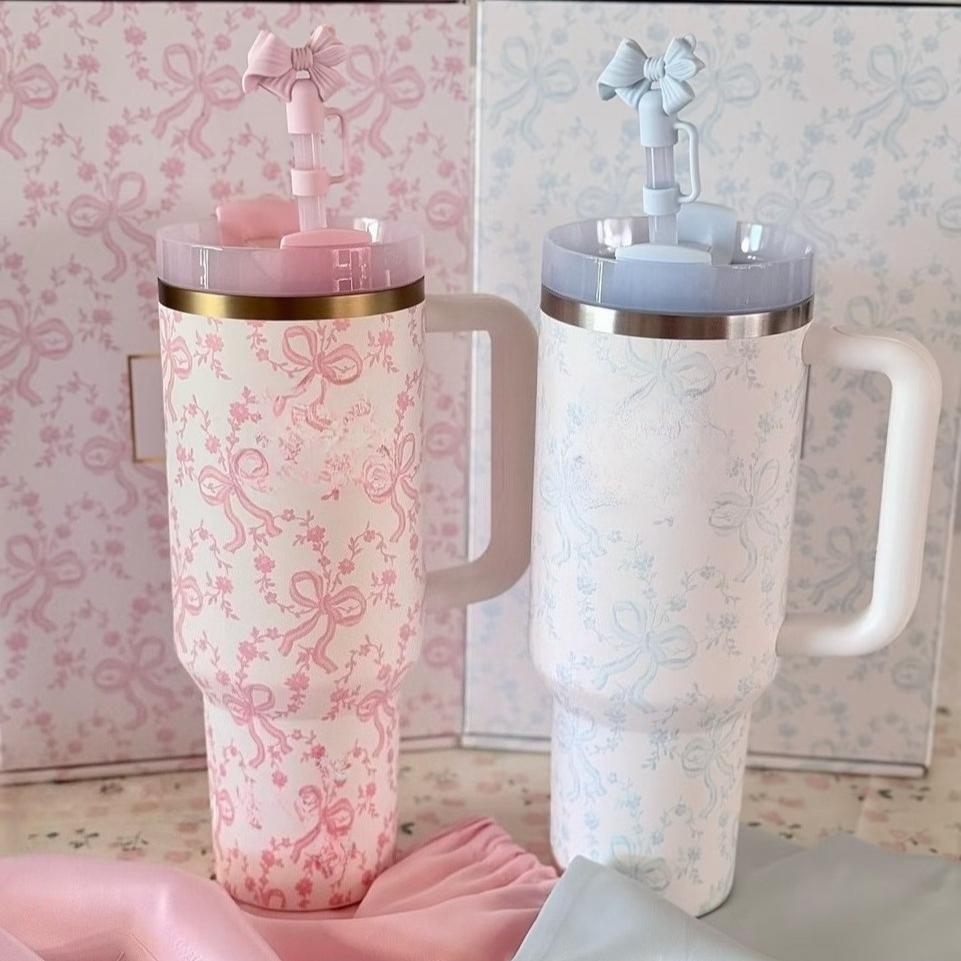 H2.0 Flowstate Tumbler 40 OZ in Winter Ice Stainless Steel Insulated Mug, LoveShackFancy All-Day Julienne Mini Cooler Lunch Bag Box Christmas and Valentine's Day Gifts