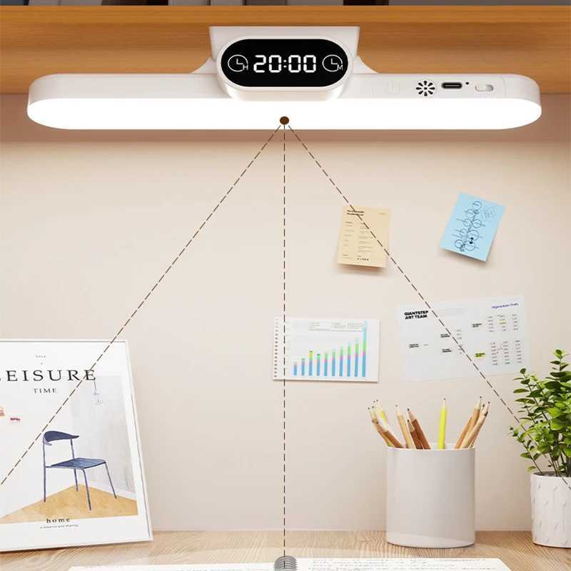 Desk Lamp Hanging Magnetic Clock Table Lamp LED USB Rechargeable Stepless Dimming Cabinet Closet Wardrobe Night Light M251120