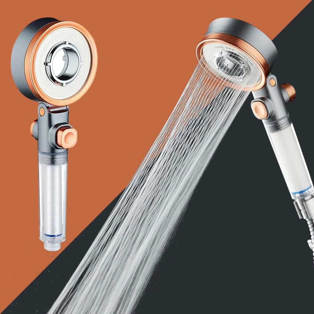 double-sided unique shower head bathroom 3 kinds of spray water-saving filter round rainfall adjustable nozzle booster sprayerM251120