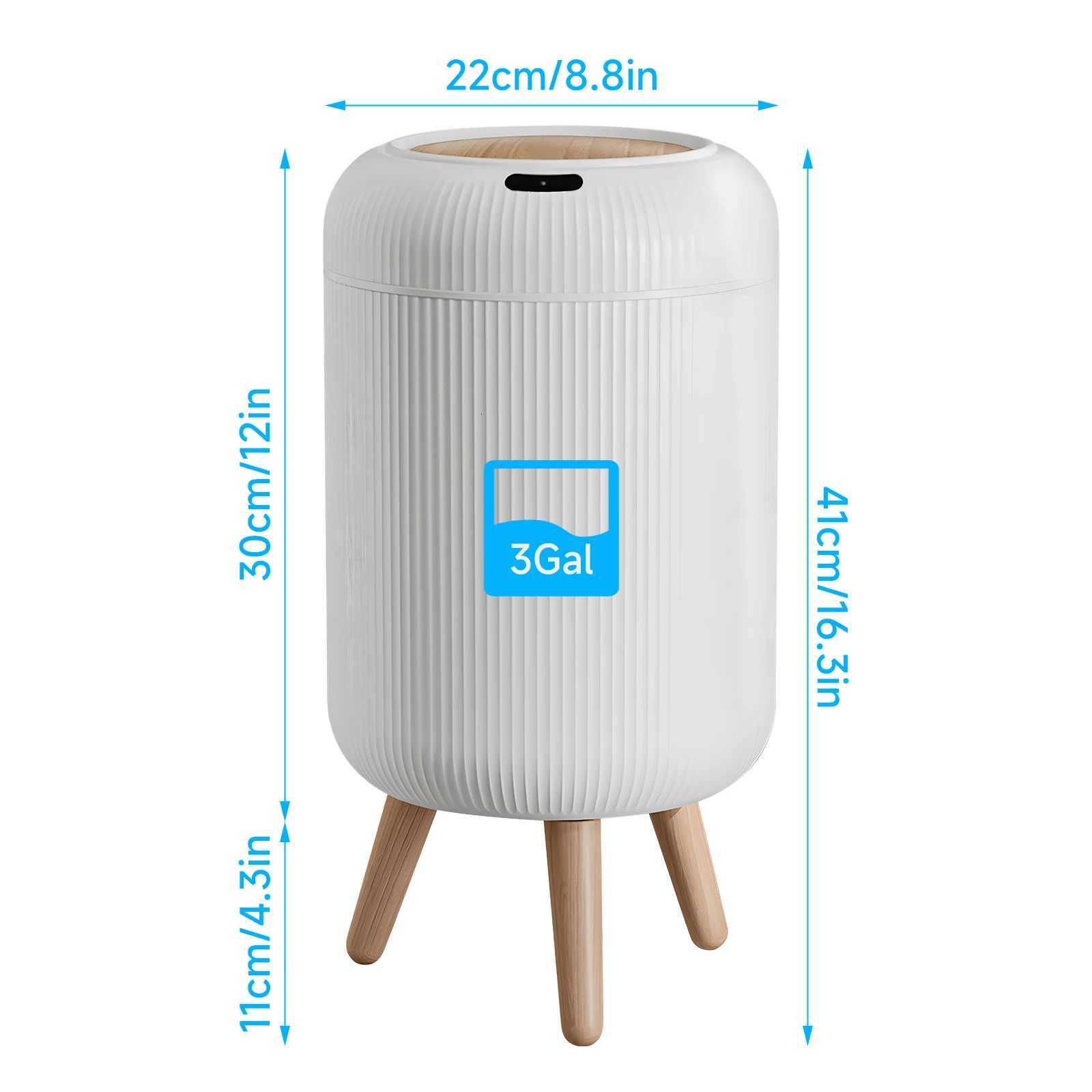 Smart Sensor Trash Can 3 Gallon/11 Liter Motion Sensor Trash Can Removable High Leg Design Anti-Odor Sealed Lid Silent Auto C251120
