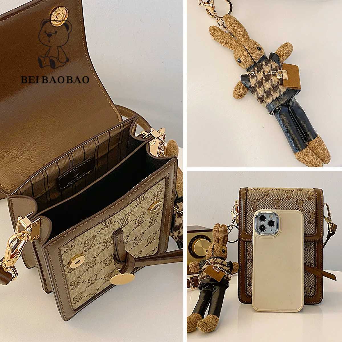 Beibaobao 2024 New PU Bag Cover Style Phe Bag Mini Small Square Bag Vertical Fi Zero Wallet Wens Phe Bag Y251120