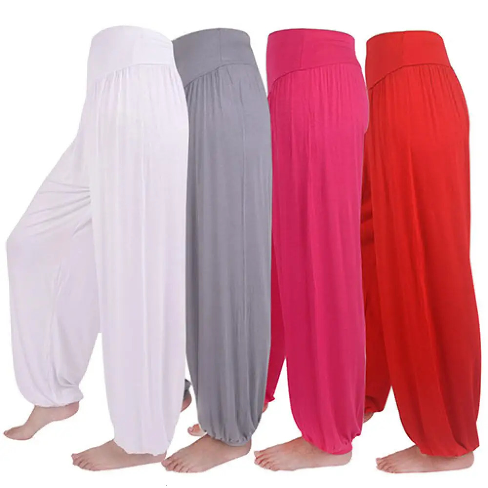 Casual Baggy Pants Modal Women Harem Pants Comfy Yoga Pants Loose Belly Dance Wide Leg Trousers Gypsy Pants 250420